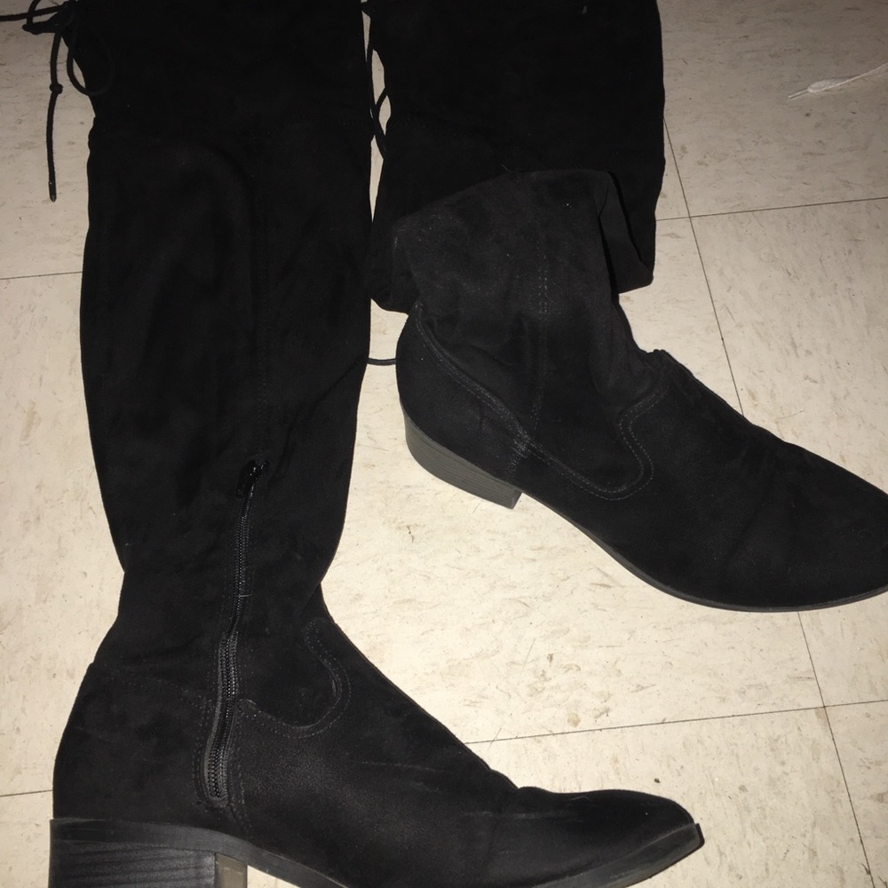 Black knee high boots